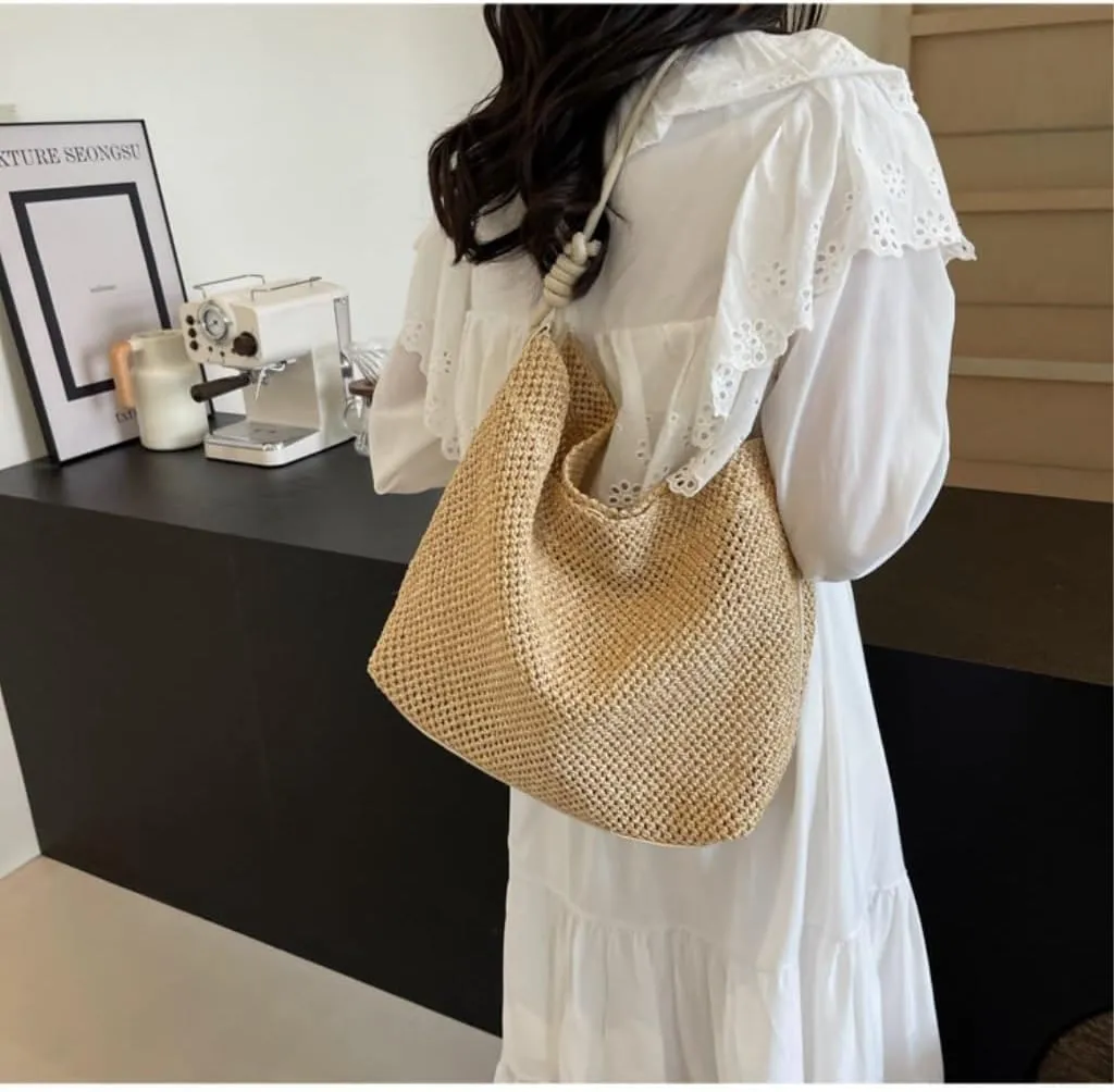 Straw Purse 2024 New Lazy Style Shoulder Bag Woven Tote Bag Korean Version Of The Forest Ins Bag Straw Purses