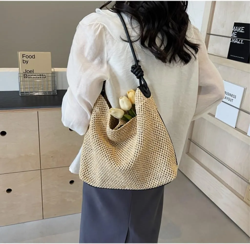 Straw Purse 2024 New Lazy Style Shoulder Bag Woven Tote Bag Korean Version Of The Forest Ins Bag Straw Purses