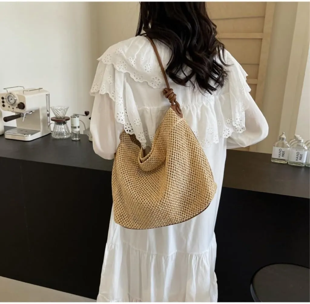 Straw Purse 2024 New Lazy Style Shoulder Bag Woven Tote Bag Korean Version Of The Forest Ins Bag Straw Purses