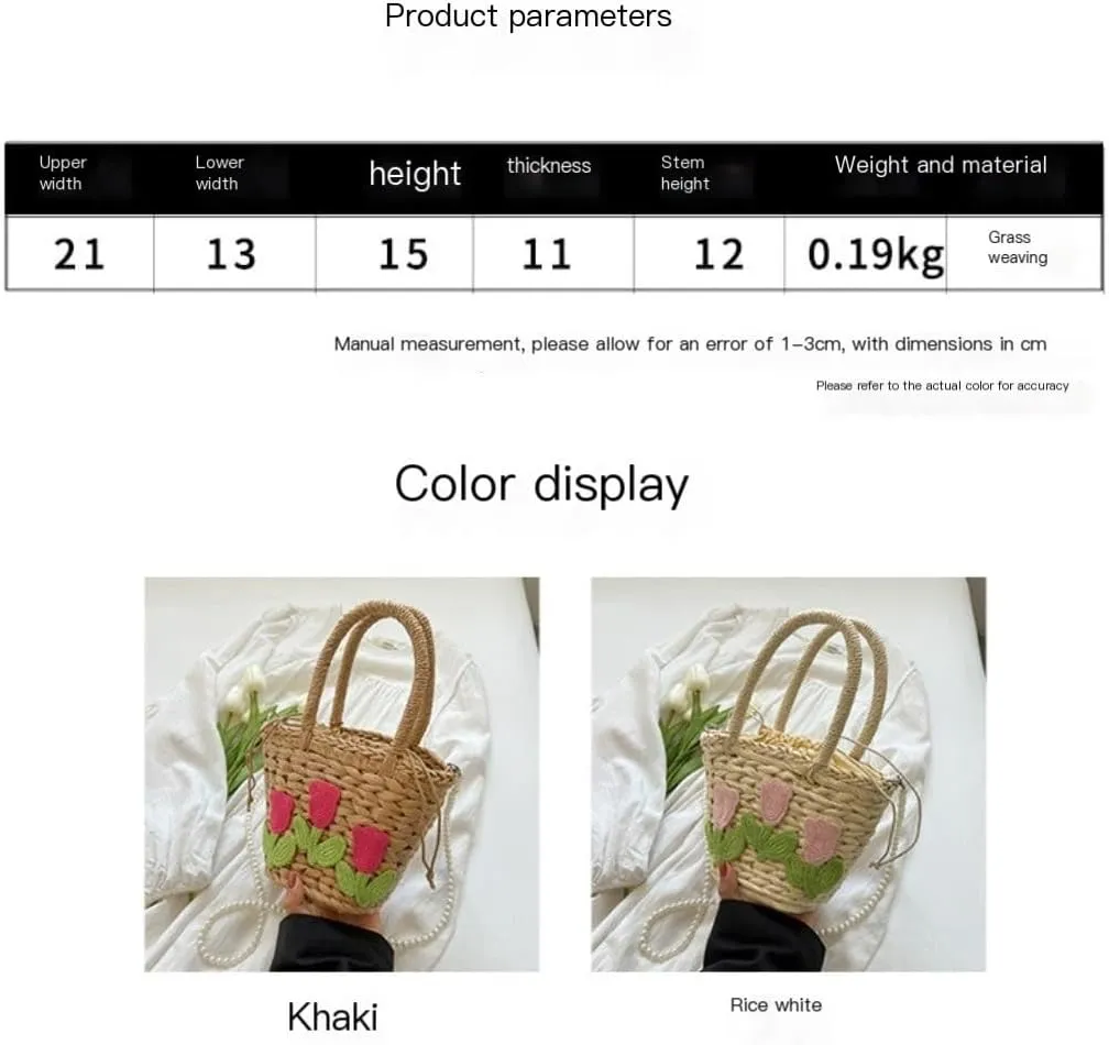 Straw Purse Niche Design Straw Bag Women's Bag Personality Messenger Bag Portable Bucket Bag Straw Purses