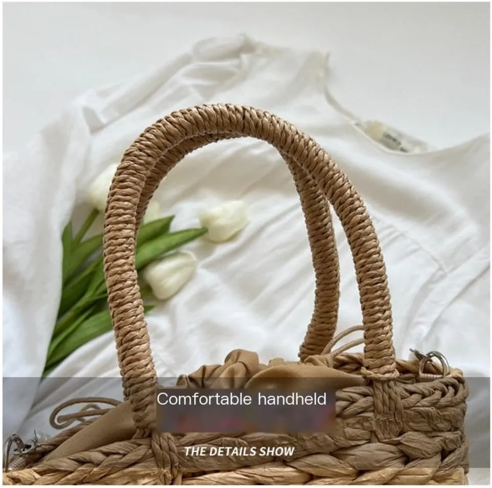 Straw Purse Niche Design Straw Bag Women's Bag Personality Messenger Bag Portable Bucket Bag Straw Purses