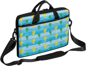 Striped Abstract Seahorse Silhouette Laptop Case Bag with Detachable Strap Waterproof Laptop Bag Notebook Carrying Case 15.6 inch Laptop Sleeve Bag for Men Women Work Travel