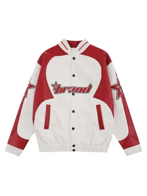 Thesupermade American Vintage Colorblock Leather Jacket - 1728