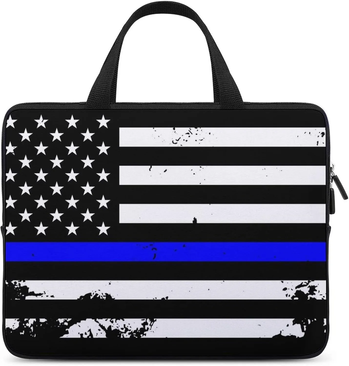 Thin Blue Line USA Flag Laptop Bag Laptop Case Sleeve Work Laptop Shoulder Bag Portable Travel Laptop Briefcase