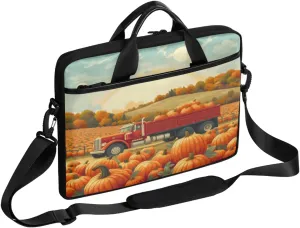 Truck Pumpkins Laptop Case Bag with Detachable Strap Waterproof Laptop Bag Notebook Carrying Case 15.6 inch Laptop Sleeve Bag for Men Women Work Travel