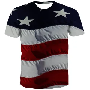 USA T-shirt Men Flag Tshirt Printed Statue T-shirts 3d Country Tshirts Novelty