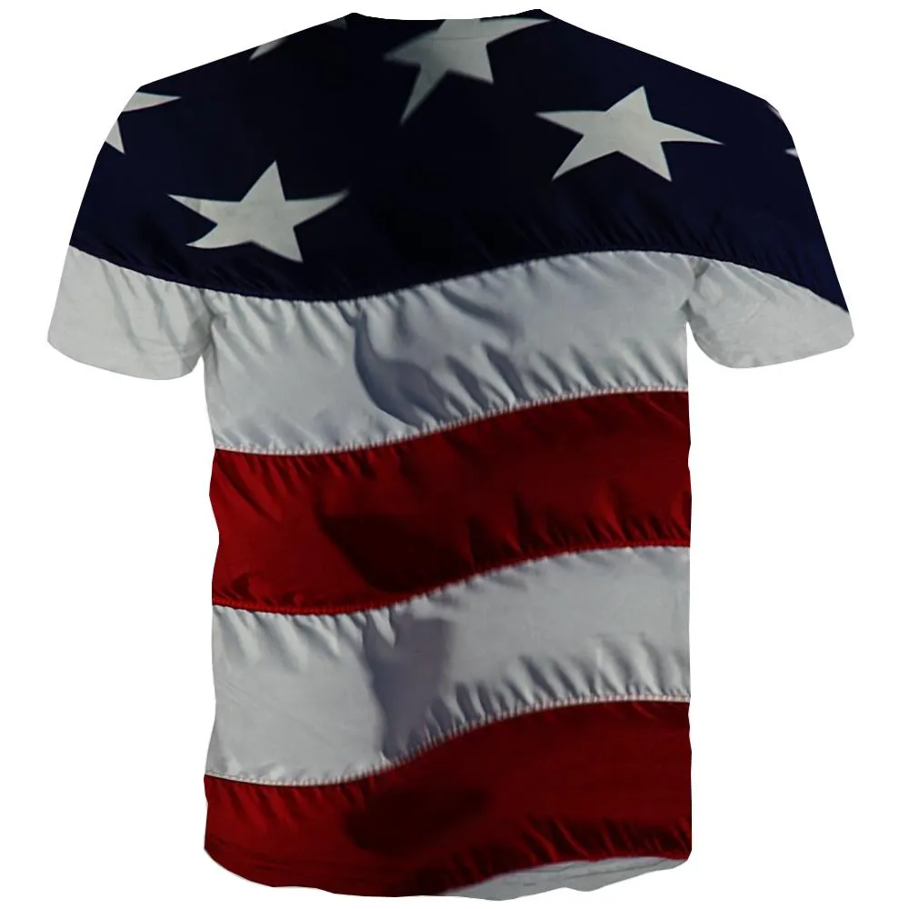 USA T-shirt Men Flag Tshirt Printed Statue T-shirts 3d Country Tshirts Novelty