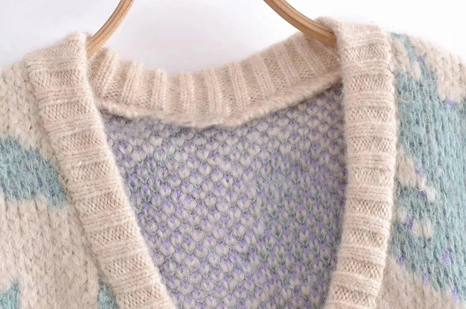 V-neck Loose Knit Vest For Women