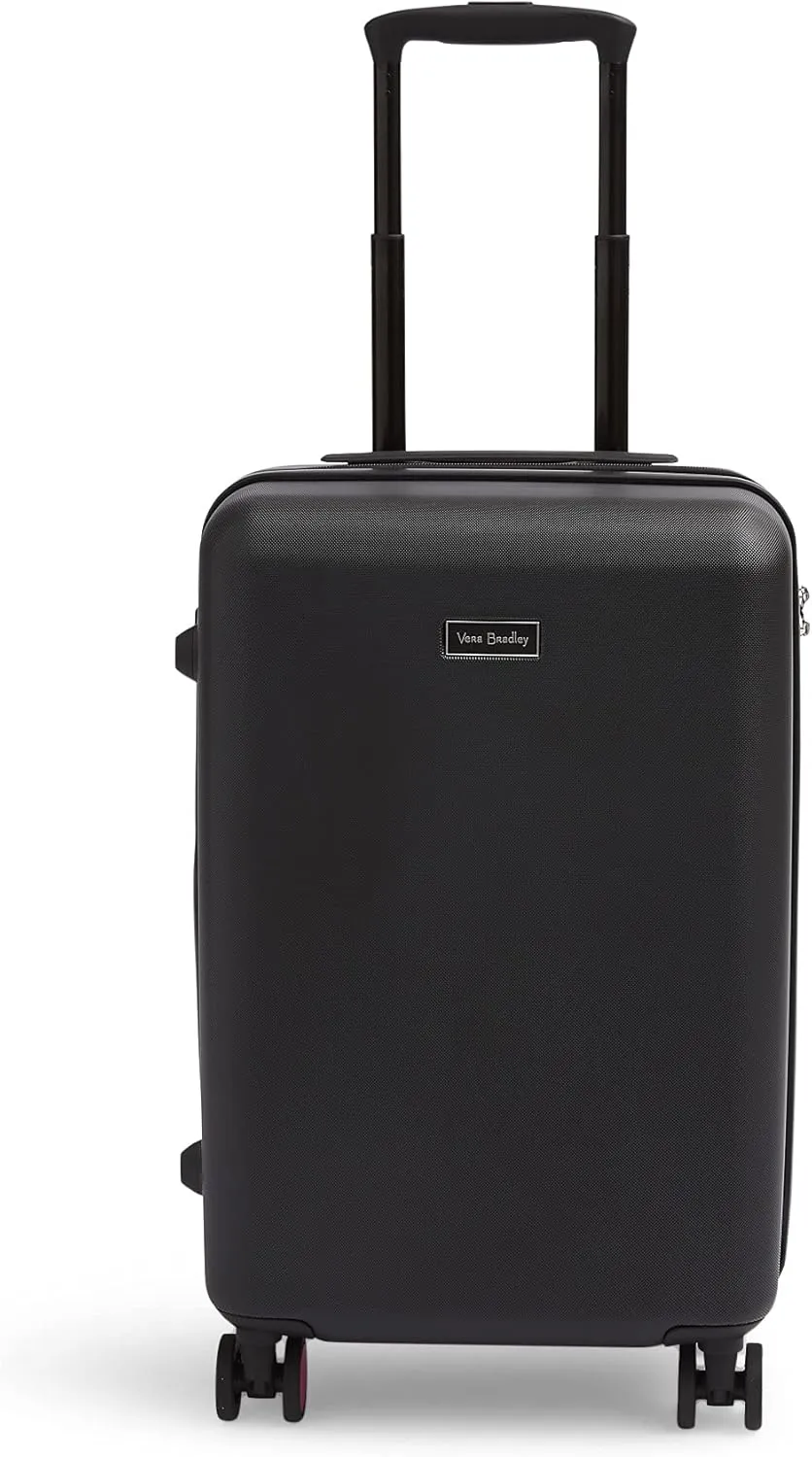 Vera Bradley Women's Hardside Rolling Suitcase Luggage, Black, 22" Carry On