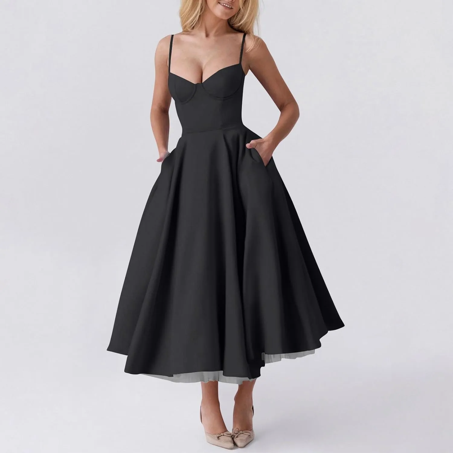 Wedding Guest Dresses for Women Spaghetti Straps Corset Homecoming Floral Cocktail Dress Lace Maxi Prom Dresses