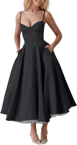 Wedding Guest Dresses for Women Spaghetti Straps Corset Homecoming Floral Cocktail Dress Lace Maxi Prom Dresses