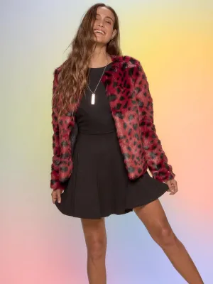 Wild Cat Faux Fur Bomber Jacket  | Women's