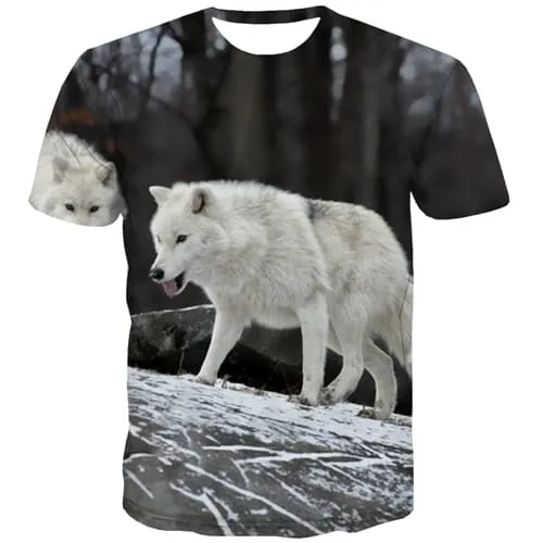 Wolf T-shirt Men Animal Tshirt Printed Street T-shirts 3d Harajuku Tshirts Cool Hip Hop T shirts Funny Short Sleeve Hip hop Men
