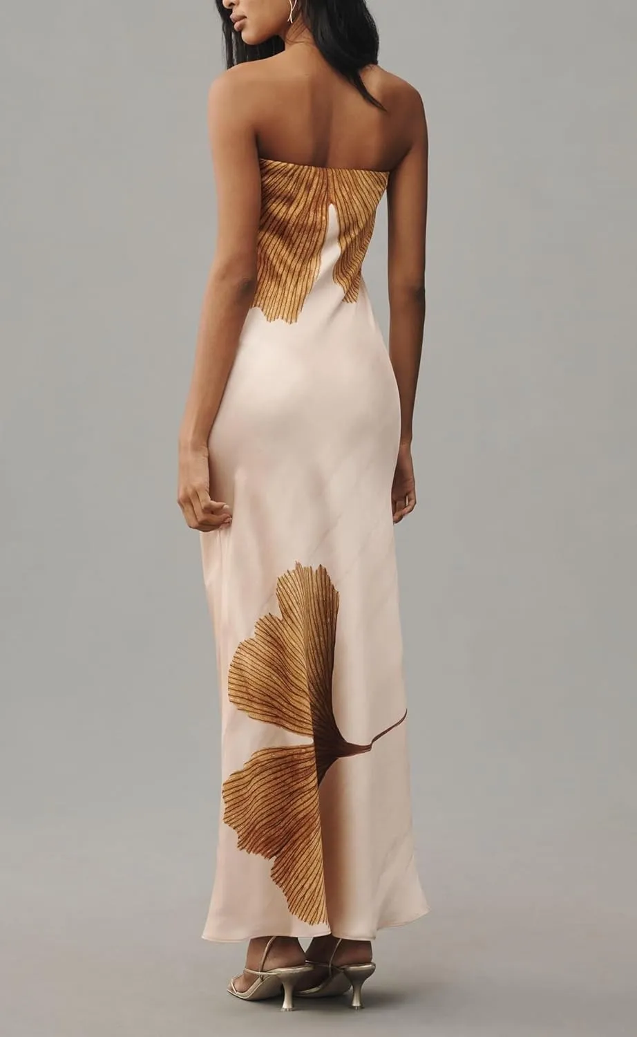 Women Floral Strapless Maxi Dresses Y2K Flower Backless Bodycon Long Tube Top Dress Summer Formal Cocktail Sundress