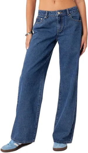 Women Y2k Straight Leg Jeans Pants High Waist Pockets Loose Fit Denim Trousers Streetwear
