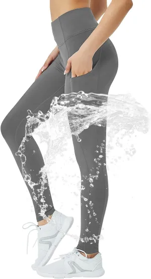 Women's Fleece Lined Leggings with Pocket Waterproof High Waisted Thermal Winter Yoga Pant for Women Workout