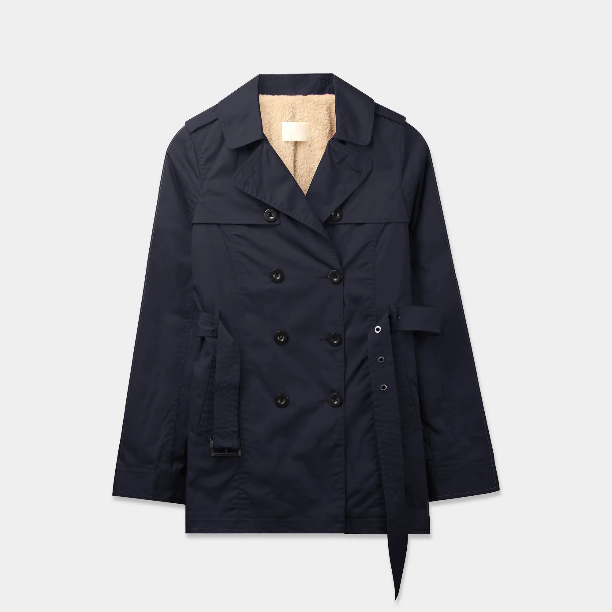 Women's Trench Coat with Fur Lining