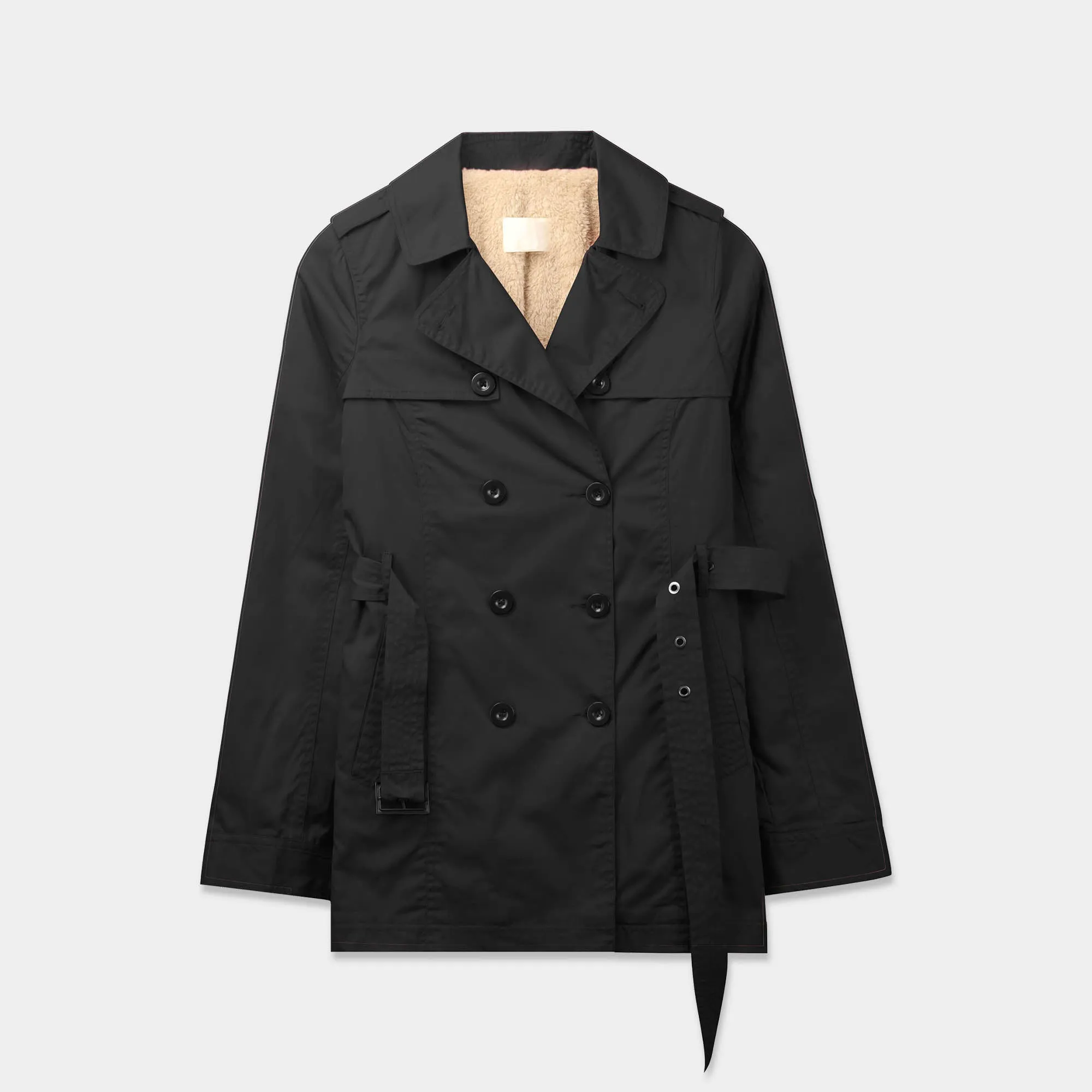 Women's Trench Coat with Fur Lining