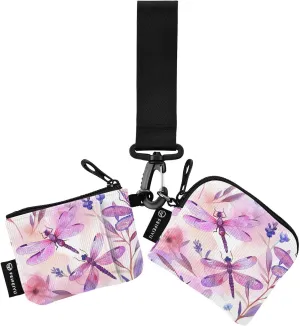 xigua Beautiful Dragonfly Mini Zip Around Wristlet Wallets,Portable Women Dual Pounch Wristlet Detachable Coin Purse Pouch for Travel Sports Outdoors312
