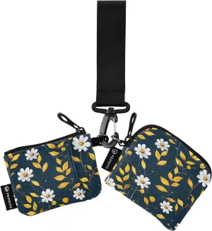 xigua Beautiful Flowers Mini Zip Around Wristlet Wallets,Portable Women Dual Pounch Wristlet Detachable Coin Purse Pouch for Travel Sports Outdoors341