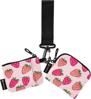 xigua Cartoon Strawberry Mini Zip Around Wristlet Wallets,Portable Women Dual Pounch Wristlet Detachable Coin Purse Pouch for Travel Sports Outdoors182
