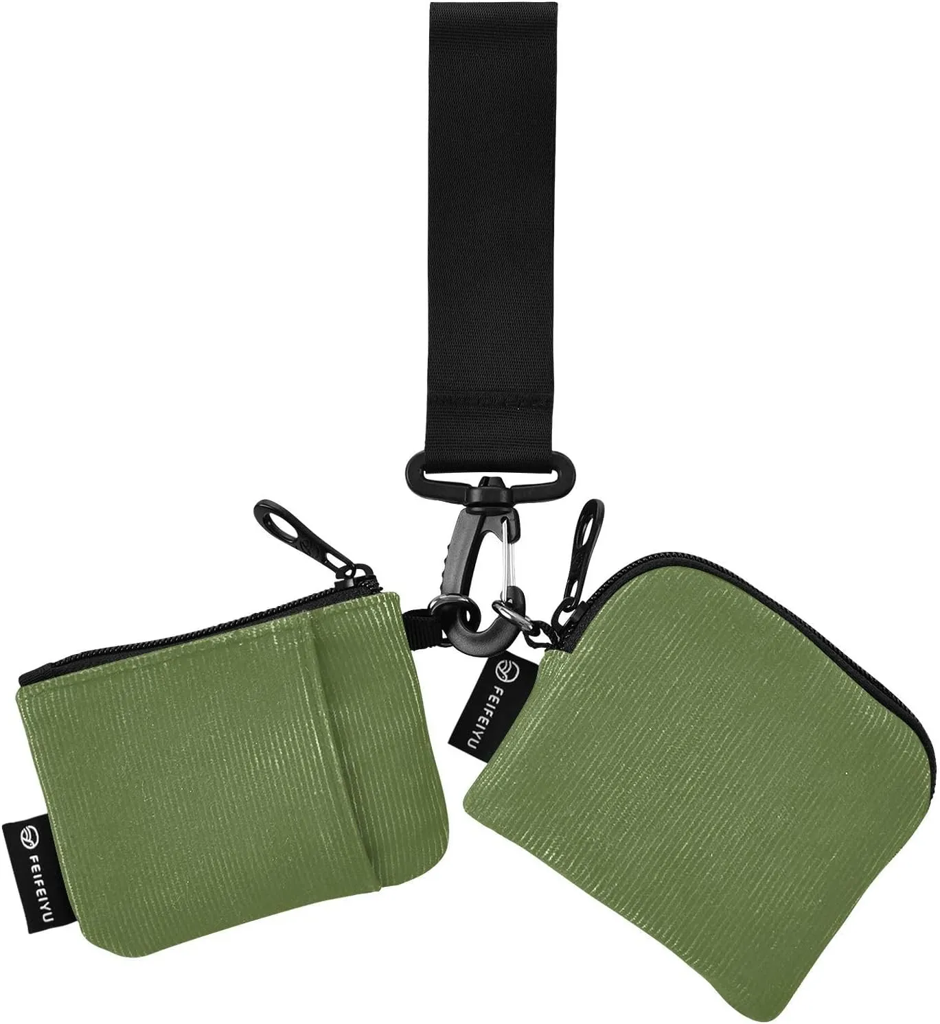 xigua Dark Green Mini Zip Around Wristlet Wallets,Portable Women Dual Pounch Wristlet Detachable Coin Purse Pouch for Travel Sports Outdoors295