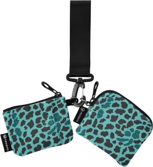 xigua Leopard Print Mini Zip Around Wristlet Wallets,Portable Women Dual Pounch Wristlet Detachable Coin Purse Pouch for Travel Sports Outdoors50