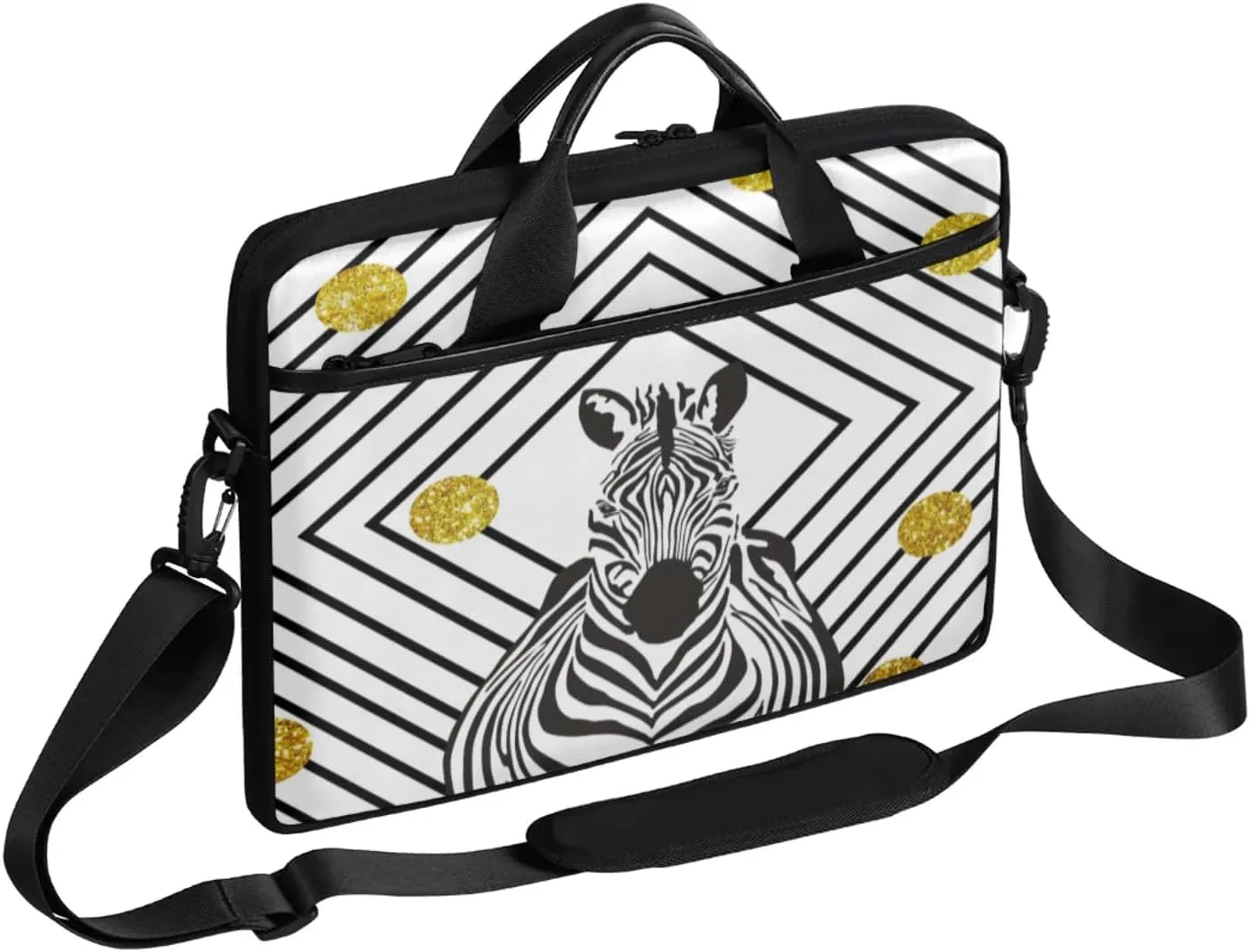 Zebras Dot Rhombus Laptop Case Bag with Detachable Strap Waterproof Laptop Bag Notebook Carrying Case 15.6 inch Laptop Sleeve Bag for Men Women Work Travel