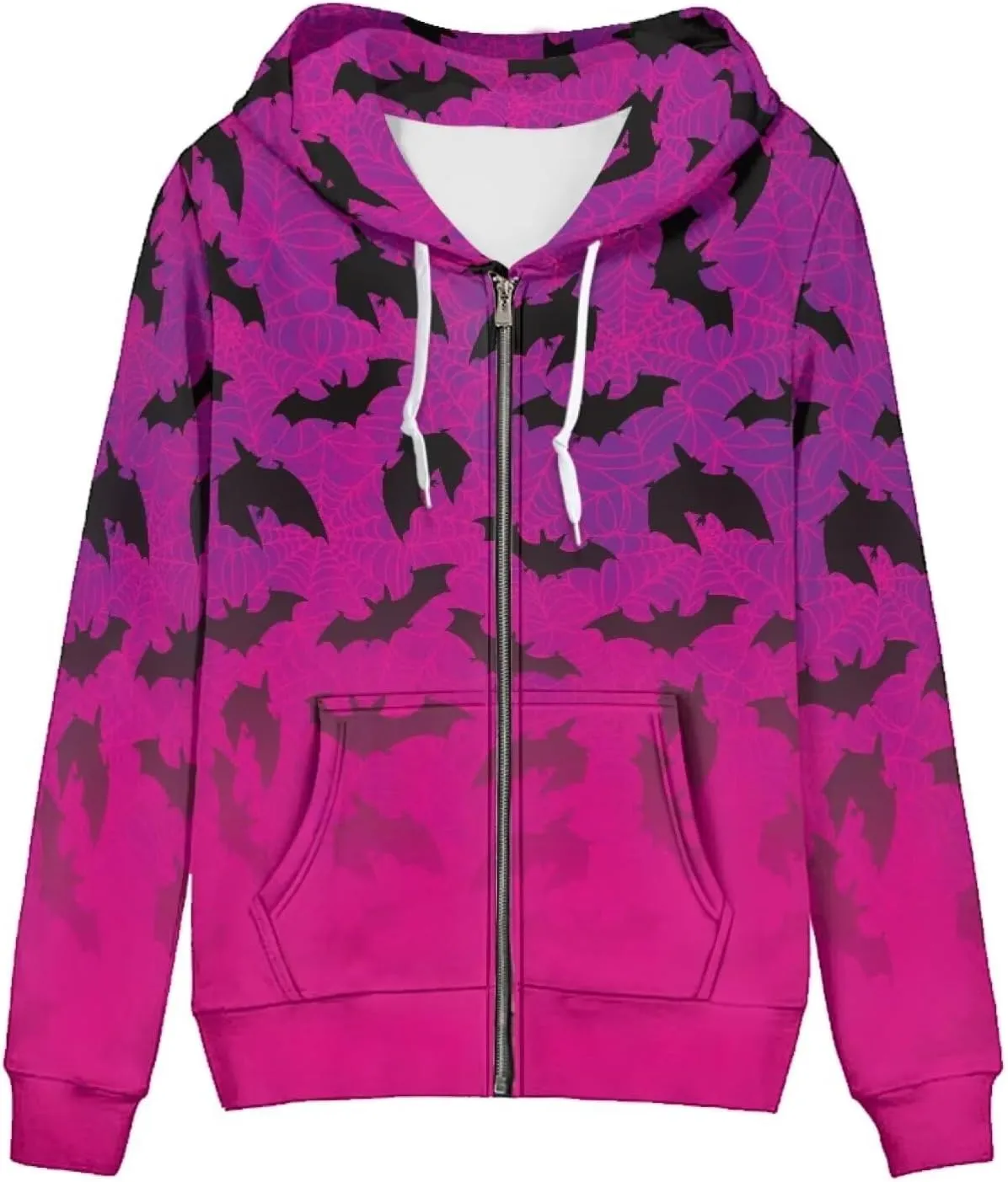 Zip Up Hoodie Women Oversize Hooded Sweatshirt, Causal Pullover Cardigan Drawstring Hoodies with Pockets