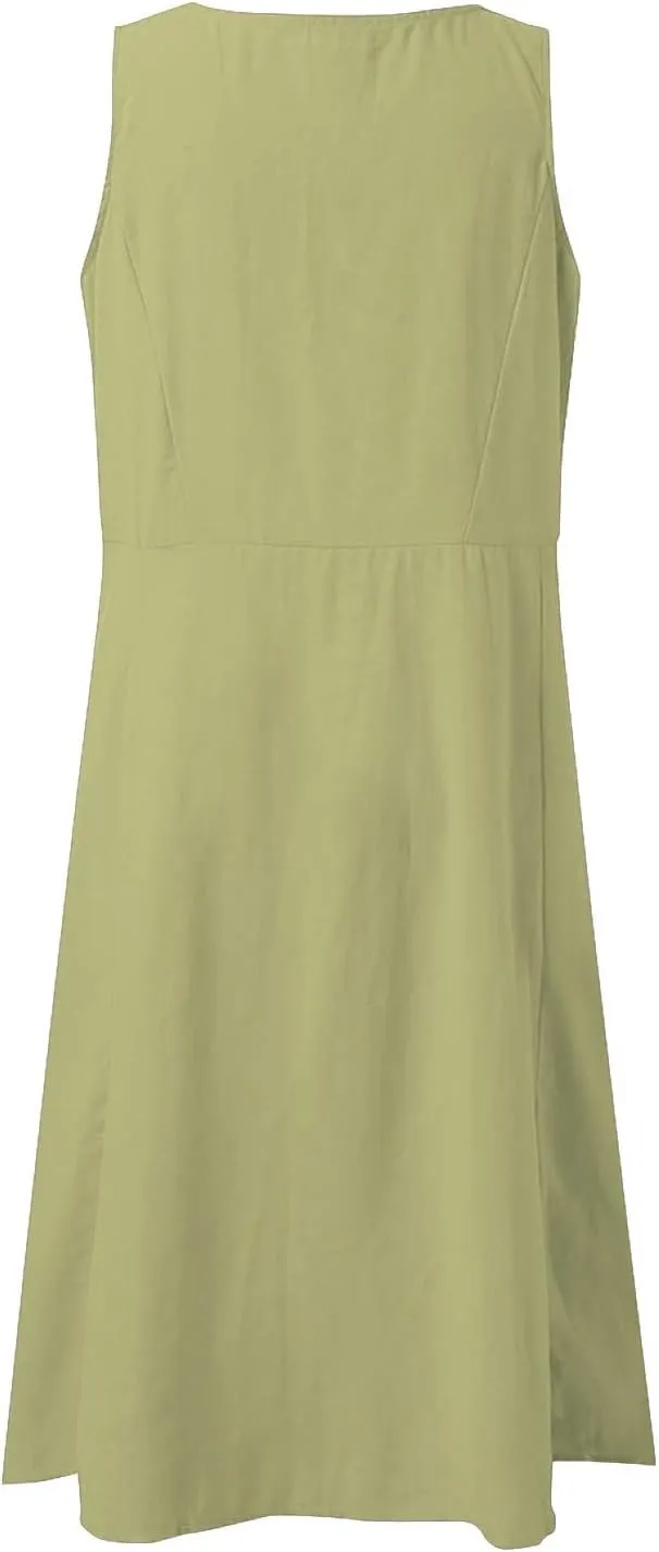 ZYXTIM Women's Summer Casual Tank Midi Dress with Pockets Plus Size Loose Fit Comfy T Shirt Dresses Flowy Beach Sundresses